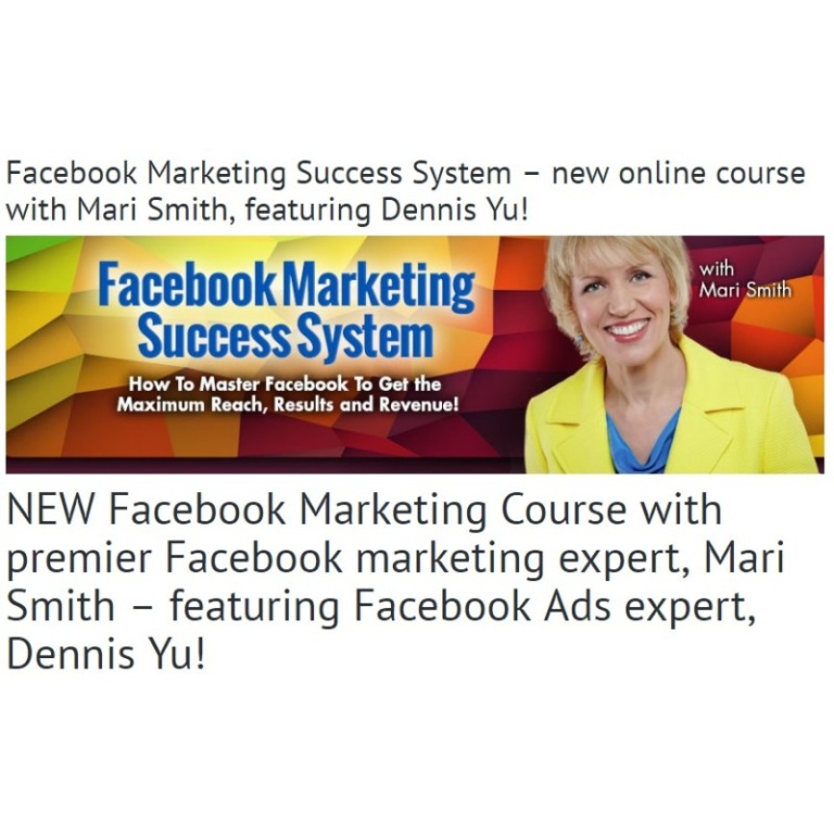 Mari Smith and Dennies Yu – Facebook Marketing Success System